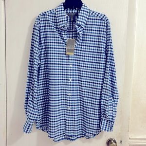 NWT Saddlebred Everyday Casual Wrinkle Free Button Down Plaid Sport Shirt.